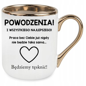 KUBEK ZŁOTY elegant NA POŻEGNANIE Z PRACY DLA KOLEGI KOLEŻANKI PREZENT