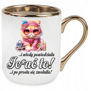 KUBEK ELEGANT NA POŻEGNANIE ODEJŚCIE Z PRACY DLA KOLEŻANKI PREZENT ŚMIESZNY