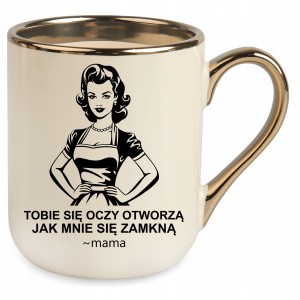 KUBEK ELEGANT BEŻOWY NA PREZENT DZIEŃ MATKI MAMY URODZINY ŚWIĘTA+OPAKOWANIE