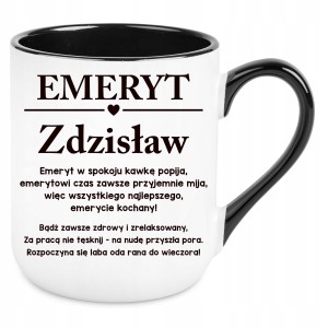 KUBEK ELEGANT CZARNY NA WYJĄTKOWY PREZENT DLA EMERYTA DZIADKA +WŁASNE IMIĘ