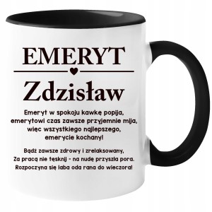 KUBEK NA WYJĄTKOWY PREZENT DLA EMERYTA DZIADKA + WŁASNE IMIĘ PREZENT