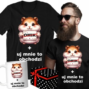 ZESTAW KOSZULKA KUBEK CHOMIK CHUJ MNIE TO OBCHODZI PREZENT URODZINY+PUDEŁKO