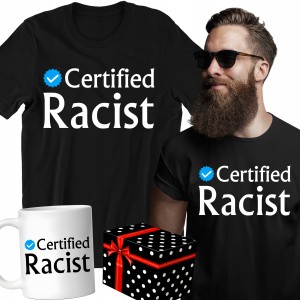 ZESTAW KOSZULKA KUBEK CERTIFIED RACIST śmieszny PREZENT ŚWIĘTA + PUDEŁKO