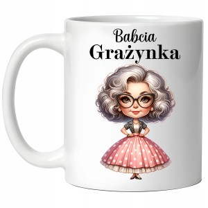 ZABAWNY KUBEK na DZIEŃ BABCI PREZENT URODZINY ŚWIĘTA + IMIĘ BABCI +PUDEŁKO