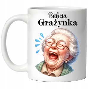 ŚMIESZNY KUBEK na DZIEŃ BABCI PREZENT URODZINY ŚWIĘTA + IMIĘ BABCI +PUDEŁKO
