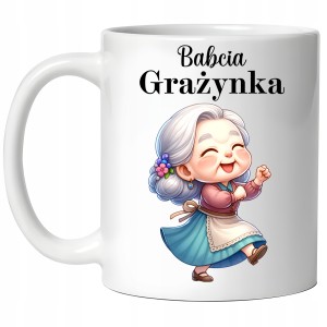 ŚMIESZNY KUBEK na DZIEŃ BABCI PREZENT URODZINY ŚWIĘTA + IMIĘ BABCI +PUDEŁKO