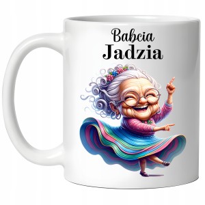 ZABAWNY KUBEK na DZIEŃ BABCI PREZENT URODZINY ŚWIĘTA + IMIĘ BABCI + PUDEŁKO