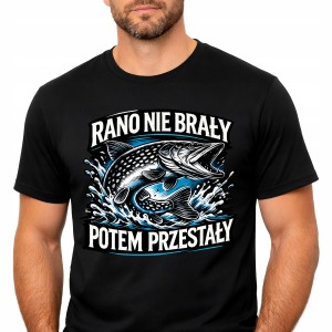 ZABAWNA KOSZULKA WĘDKARSKA PREZENT dla WĘDKARZA TATY DZIADKA RANO NIE BRAŁY