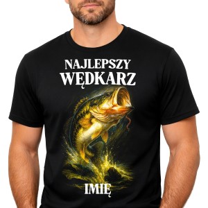 KOSZULKA WĘDKARSKA PREZENT dla WĘDKARZA na RYBY NAJLEPSZY WĘDKARZ + IMIĘ