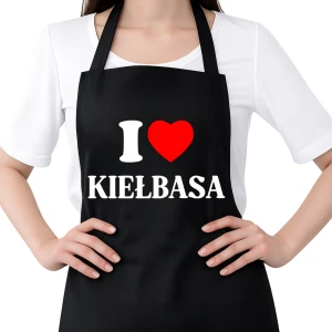 I LOVE KIEŁBASA ZABAWNY FARTUCH KUCHENNY UNISEX na PREZENT ŚWIĘTA URODZINY