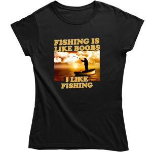 FISHING IS LIKE BOOBS ŚMIESZNA damska KOSZULKA PREZENT na URODZINY ŚWIĘTA