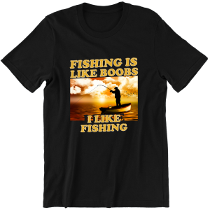 FISHING IS LIKE BOOBS I LIKE FISHING śmieszna KOSZULKA T-SHIRT PREZENT na ŚWIĘTA URODZINY
