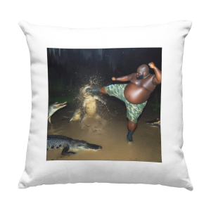 ALLIGATOR KICK śmieszna ZABAWNA PODUSZKA + WYPEŁNIENIE 40x40cm PREZENT NA URODZINY ŚWIĘTA 