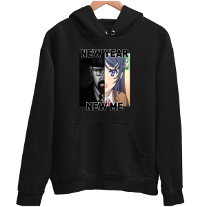 NEW YEAR NEW ME BREAKING BADxBunny Girl Senpai Zabawna śmieszna BLUZA UNISEX na PREZENT 
