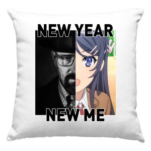 NEW YEAR NEW ME BREAKING BADxBunny Girl Senpai PODUSZKA + WYPEŁNIENIE 40x40cm na PREZENT