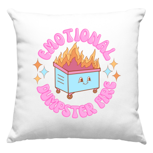 EMOTIONAL DUMPSTER FIRE Zabawna PODUSZKA + WYPEŁNIENIE 40x40cm na PREZENT
