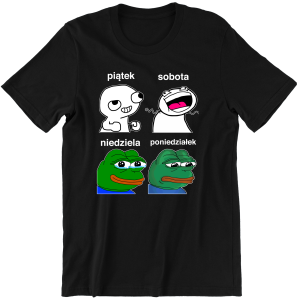 PIĄTEK SOBOTA NIEDZIELA MEM ZABAWNA śmieszna KOSZULKA na PREZENT