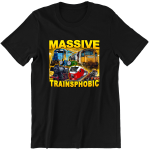 MASSIVE TRAINSPHOBIC ZABAWNA MEM śmieszna KOSZULKA na PREZENT