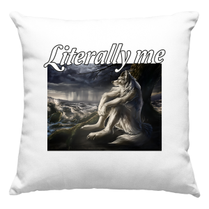 LITERALLY ME SMUTNY WILK MEM Zabawna PODUSZKA + WYPEŁNIENIE 40x40cm na PREZENT