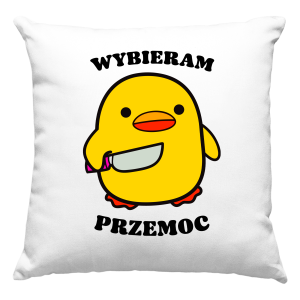 WYBIERAM PRZEMOC KACZKA MEM PODUSZKA + WYPEŁNIENIE 40x40cm PREZENT NA URODZINY ŚWIĘTA