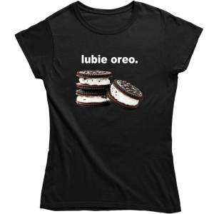 LUBIE OREO ZABAWNA ŚMIESZNA DAMSKA KOSZULKA na PREZENT 100% BAWEŁNA 