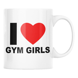KUBEK I LOVE GYM GIRLS ZABAWNY ŚMIESZNY PREZENT URODZINY 330ml + OPAKOWANIE 