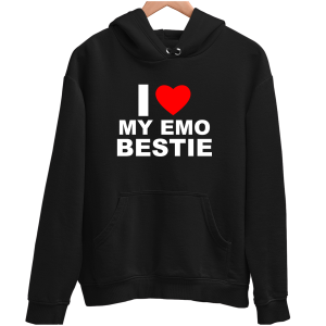I LOVE MY EMO BESTIE Zabawna śmieszna BLUZA UNISEX na PREZENT 
