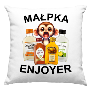 MAŁPKA ENJOYER Zabawna PODUSZKA + WYPEŁNIENIE 40x40cm na PREZENT
