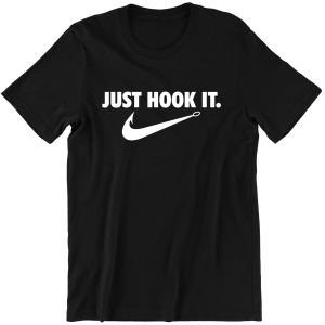JUST HOOK IT ZABAWNA śmieszna KOSZULKA nike na PREZENT dla WĘDKARZA URODZINY 