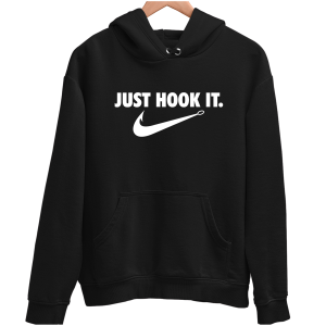 JUST HOOK IT śmieszna zabawna nike BLUZA UNISEX PREZENT dla wędkarza URODZINY