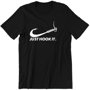 JUST HOOK IT ZABAWNA śmieszna KOSZULKA nike na PREZENT dla WĘDKARZA URODZINY