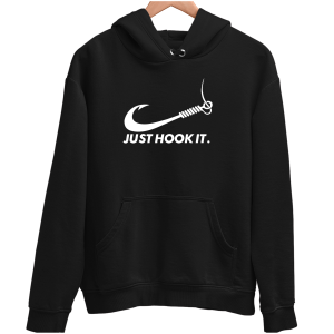 JUST HOOK IT śmieszna zabawna nike BLUZA UNISEX PREZENT dla wędkarza URODZINY