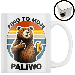 KUBEK PIWO TO MOJE PALIWO ZABAWNY ŚMIESZNY PREZENT URODZINY 330ml + OPAKOWANIE