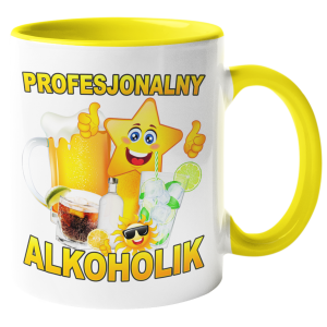 KUBEK PROFESJONALNY ALKOHOLIK ŚMIESZNY PREZENT URODZINY 330ml + OPAKOWANIE