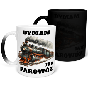 MAGICZNY KUBEK DYMAM JAK PAROWÓZ śmieszny PREZENT URODZINY 330ml+OPAKOWANIE