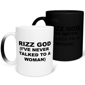 MAGICZNY KUBEK RIZZ GOD ZABAWNY ŚMIESZNY PREZENT 330ml + OPAKOWANIE