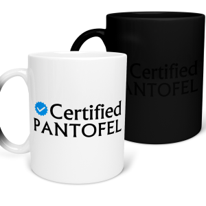 MAGICZNY KUBEK CERTIFIED PANTOFEL zabawny śmieszny PREZENT URODZINY 330ml+OPAKOWANIE