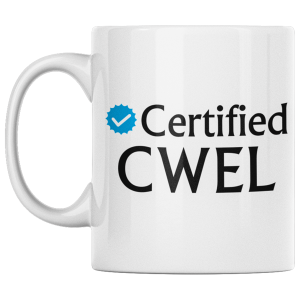 KUBEK CERTIFIED CWEL zabawny śmieszny PREZENT URODZINY 330ml+OPAKOWANIE