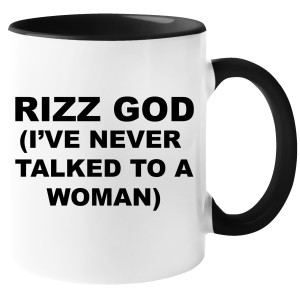 KUBEK RIZZ GOD zabawny śmieszny PREZENT URODZINY ŚWIĘTA 330ml + OPAKOWANIE