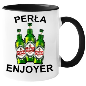 KUBEK PERŁA ENJOYER zabawny PREZENT na URODZINY ŚWIĘTA 330ml + OPAKOWANIE