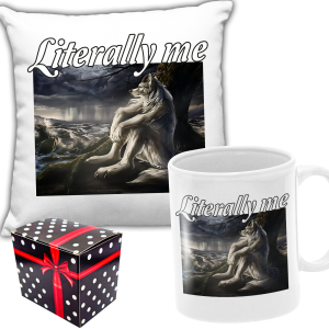 ZABAWNY WILK ZESTAW PREZENT ŚWIĘTA PODUSZKA + KUBEK LITERALLY ME + PUDEŁKO