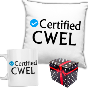 ZABAWNY ZESTAW PREZENT ŚWIĘTA PODUSZKA + KUBEK CERTIFIED CWEL + PUDEŁKO