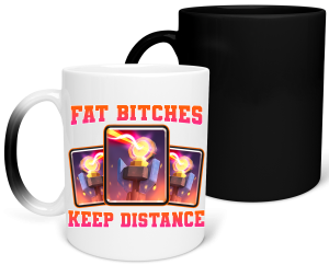 MAGICZNY KUBEK CLASH ROYALE FAT BITCHES śmieszny PREZENT 330ml + OPAKOWANIE