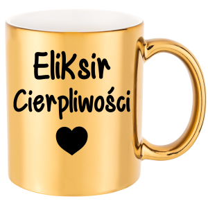ZŁOTY KUBEK ELIKSIR CIERPLIWOŚCI PREZENT na URODZINY ŚWIĘTA 330ml + OPAKOWANIE