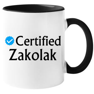 KUBEK CERTIFIED ZAKOLAK zabawny PREZENT na URODZINY ŚWIĘTA + OPAKOWANIE