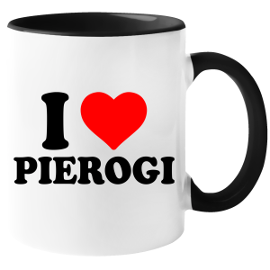 KUBEK I LOVE PIEROGI zabawny PREZENT na URODZINY ŚWIĘTA 330 ml + OPAKOWANIE