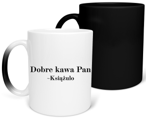 MAGICZNY  KUBEK DOBRE KAWA PAN KSIĄŻULO zabawny PREZENT na URODZINY ŚWIĘTA 330 ml + OPAKOWANIE