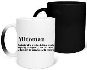 MAGICZNY KUBEK MITOMAN definicja zabawny PREZENT na URODZINY ŚWIĘTA 330 ml + OPAKOWANIE