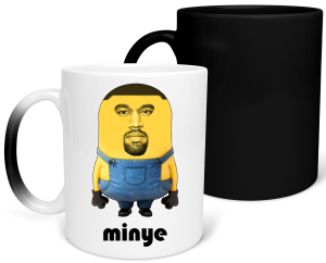 MAGICZNY KUBEK MINYE KANYE WEST minionki zabawny PREZENT na URODZINY ŚWIĘTA 330 ml + OPAKOWANIE