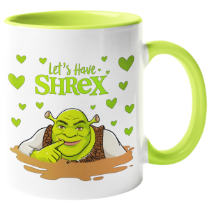 KUBEK LETS HAVE SHREX Shrek zabawny PREZENT na URODZINY ŚWIĘTA 330 ml + OPAKOWANIE